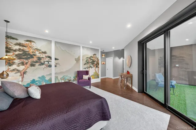 a view of an outdoor space with seating area