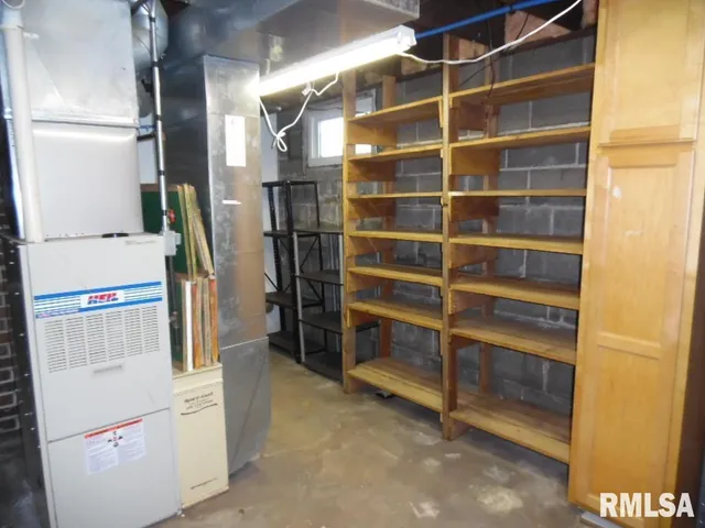 a room with storage and utility