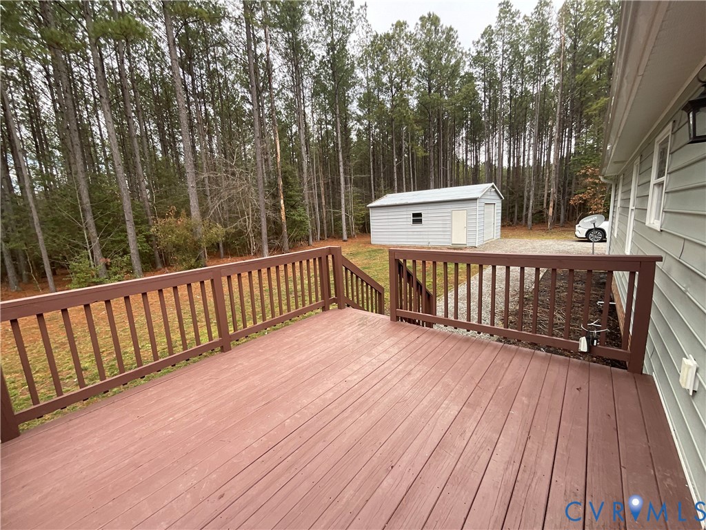 400 Elsassar Road King William, VA 23086 - Photo 22 of 31 a view of a wooden deck with trees