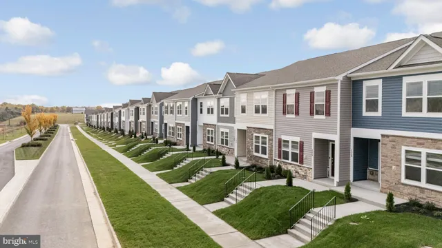 a view of a house next to a big yard with plants and a large tree