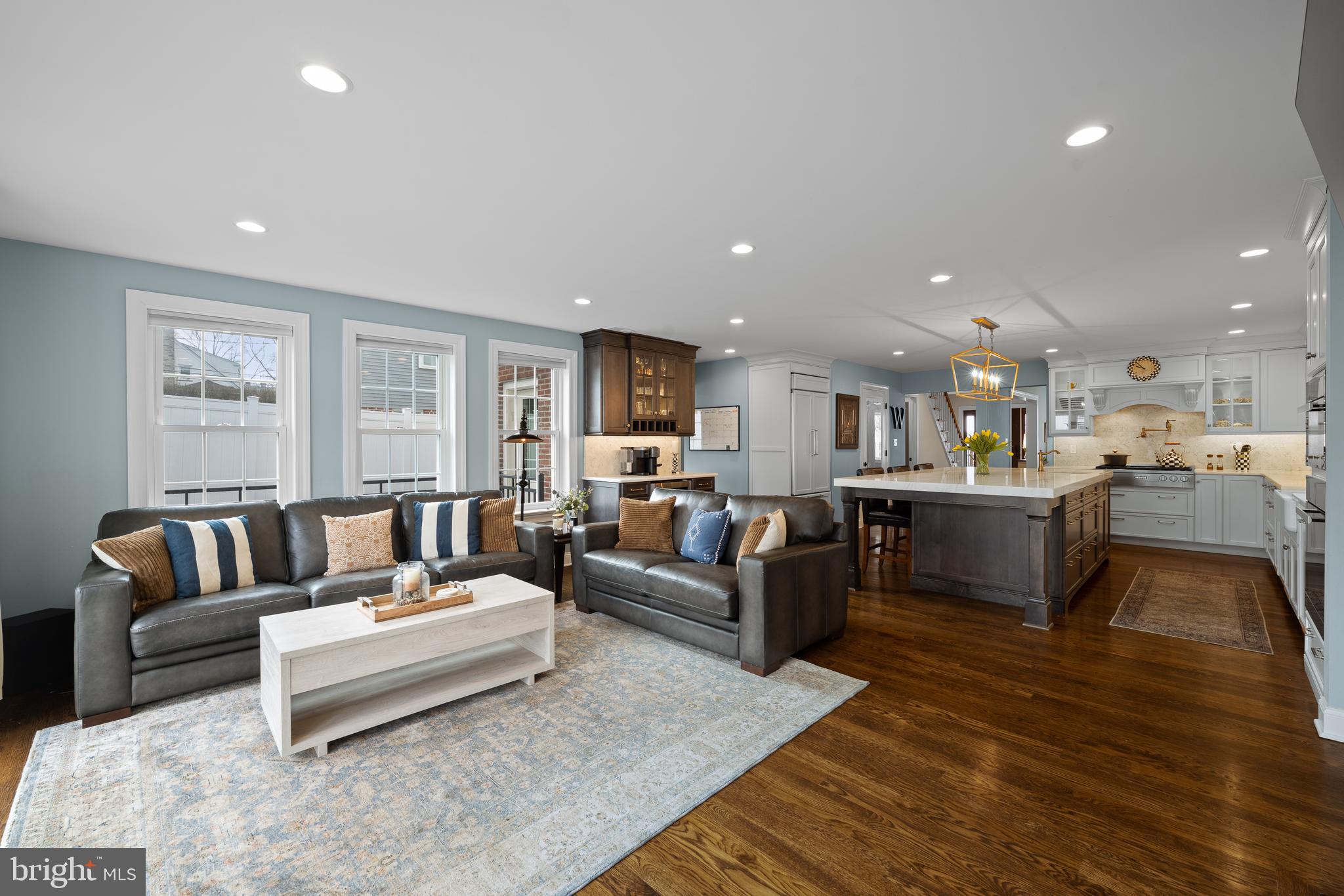 115 Barcladen Road Bryn Mawr, PA 19010 - Photo 11 of 39 a living room with furniture and a view of kitchen