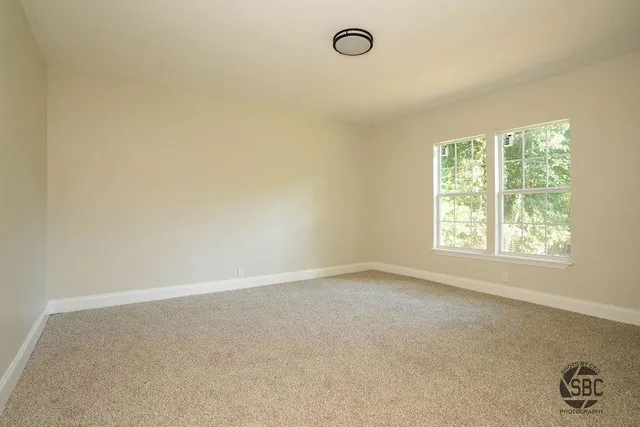 an empty room with a window