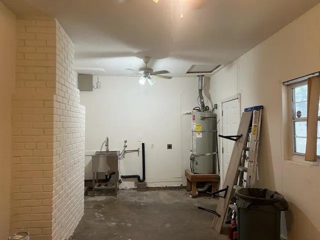 a view of a room with storage