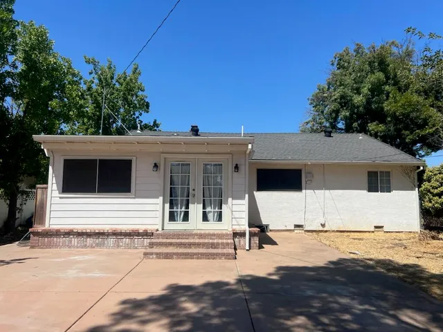 a view of a house with a patio
