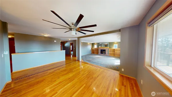 a view of a livingroom with a flat screen tv