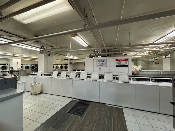 a kitchen with lots of counter top space