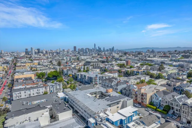 an aerial view of a city