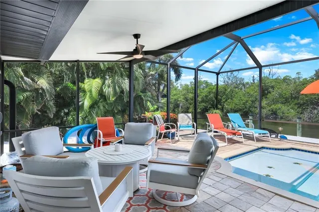 a outdoor space with patio the couches and pool