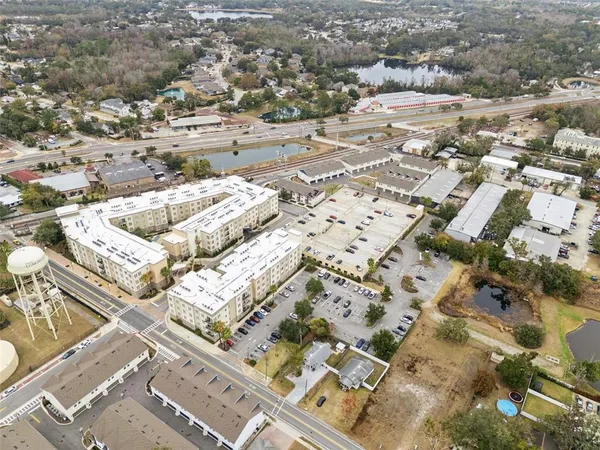 an aerial view of a city
