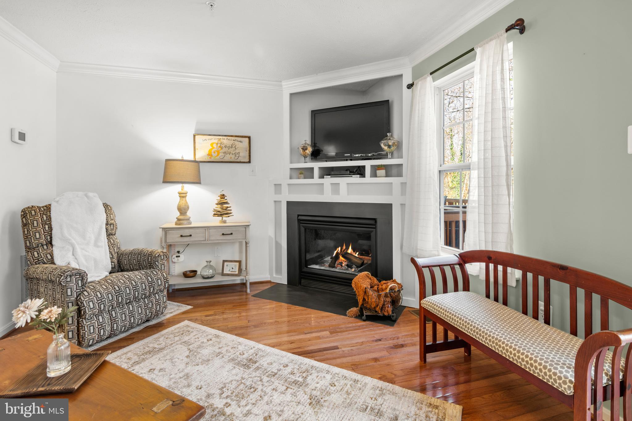 1447 Falcon Nest Court, Unit 45 Arnold, MD 21012 - Photo 25 of 58 a living room with furniture a flat screen tv and a fireplace