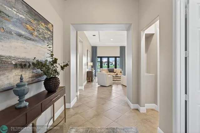 a view of a living room and a bathroom
