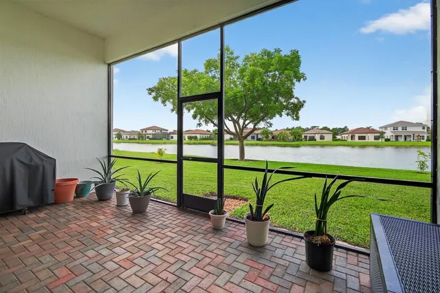 a view of swimming pool from a patio