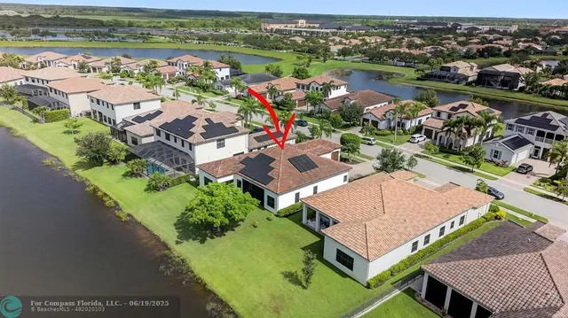 an aerial view of a house