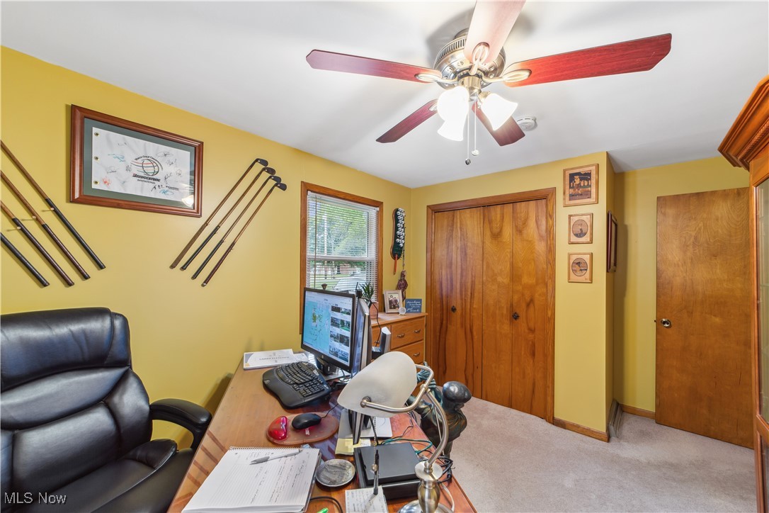 12631 Doylestown Road Rittman, OH 44270 - Photo 17 of 36 Carpeted office with ceiling fan
