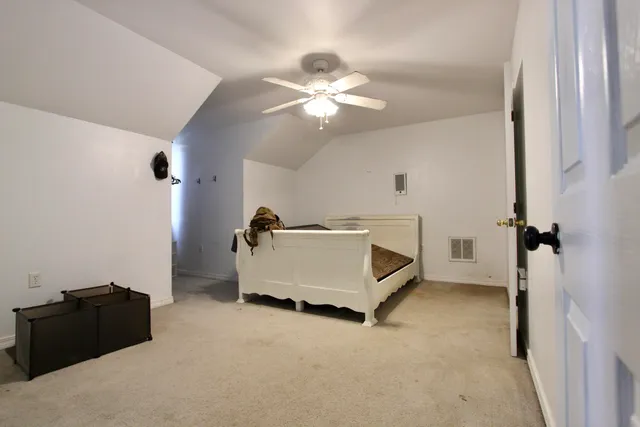 a living room with fireplace