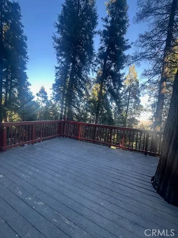 a view of basketball place with trees in the background