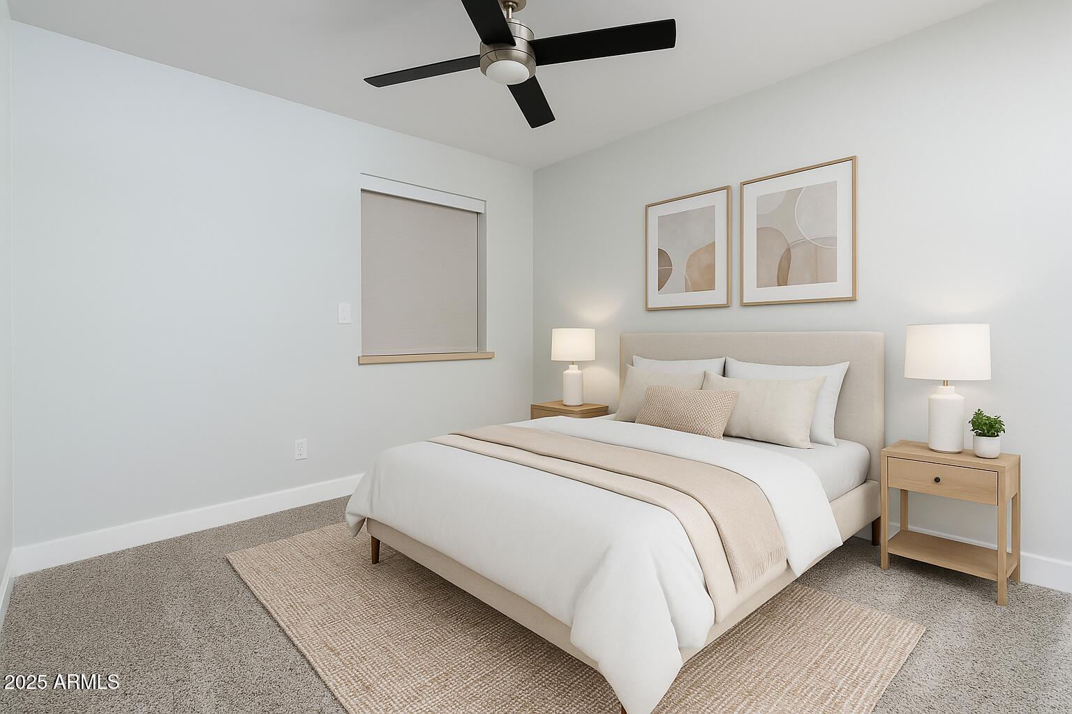 9433 South Stanley Place Tempe, AZ 85284 - Photo 34 of 47 a bedroom with a bed and a painting on the wall