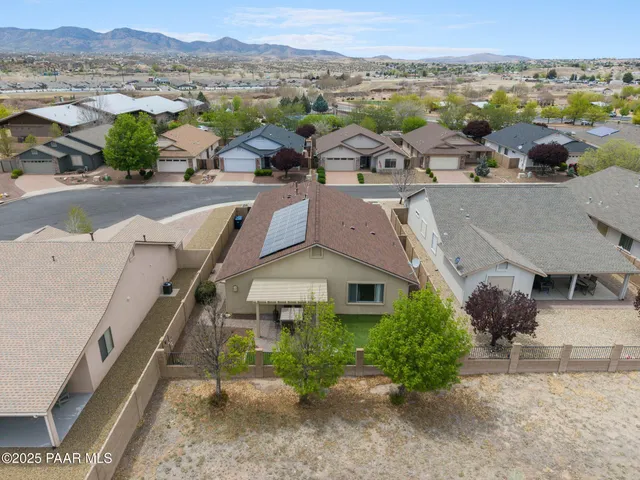 an aerial view of a house