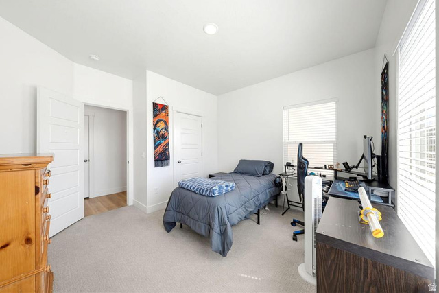 5963 Flattop Drive St. George, UT 84790 - Photo 28 of 45 Carpeted room featuring white walls, a single window with blinds, and recessed lighting