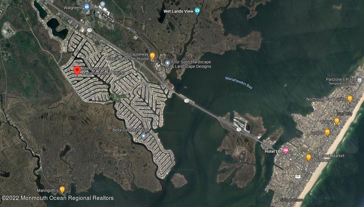 136 Bernard Drive Beach Haven West, NJ 08050 - Photo 7 of 7 136 Bernard Drive, Manahawkin Aerial