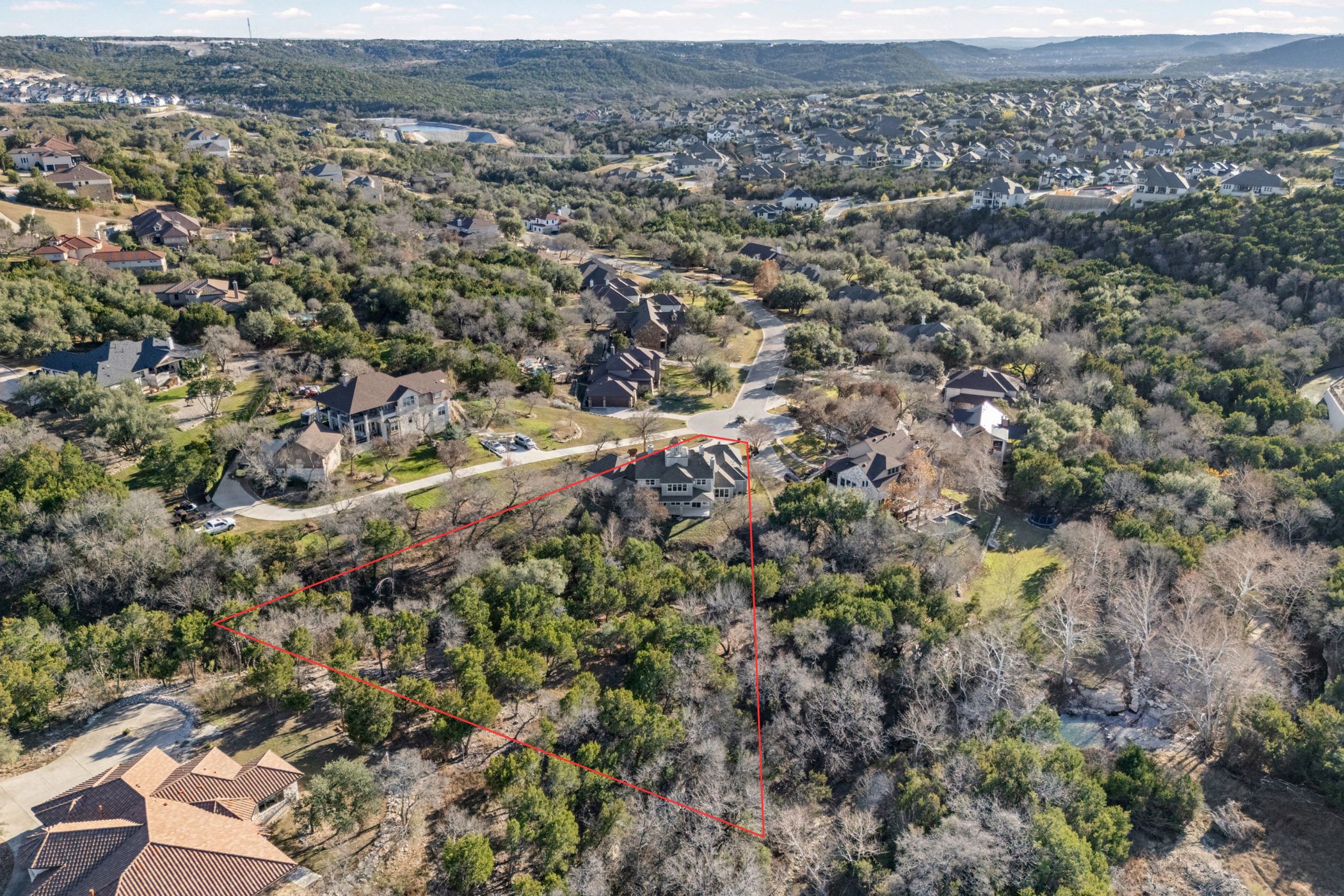1415 Roaring Fork Leander, TX 78641 - Photo 38 of 39 Aerial view of residential area featuring approximate property boundaries highlighted