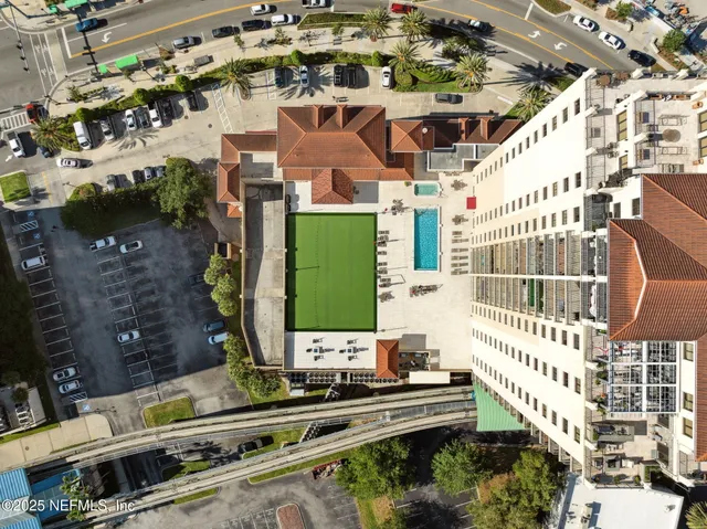 a view of hallway with shower