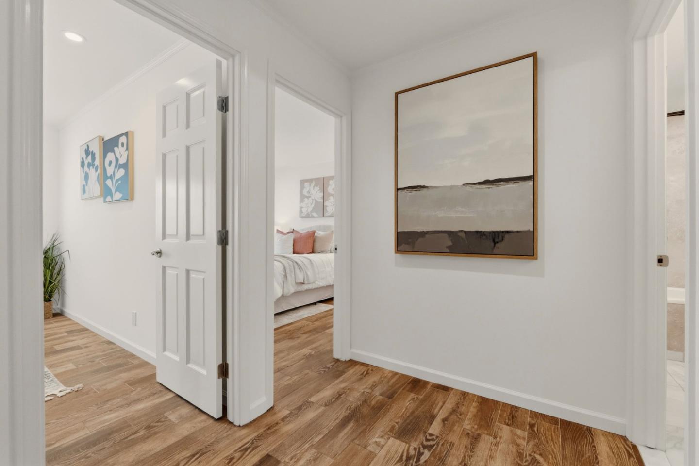 104 East Middlefield Road, Unit B Mountain View, CA 94043 - Photo 37 of 48 a view of a hallway with wooden floor and closet