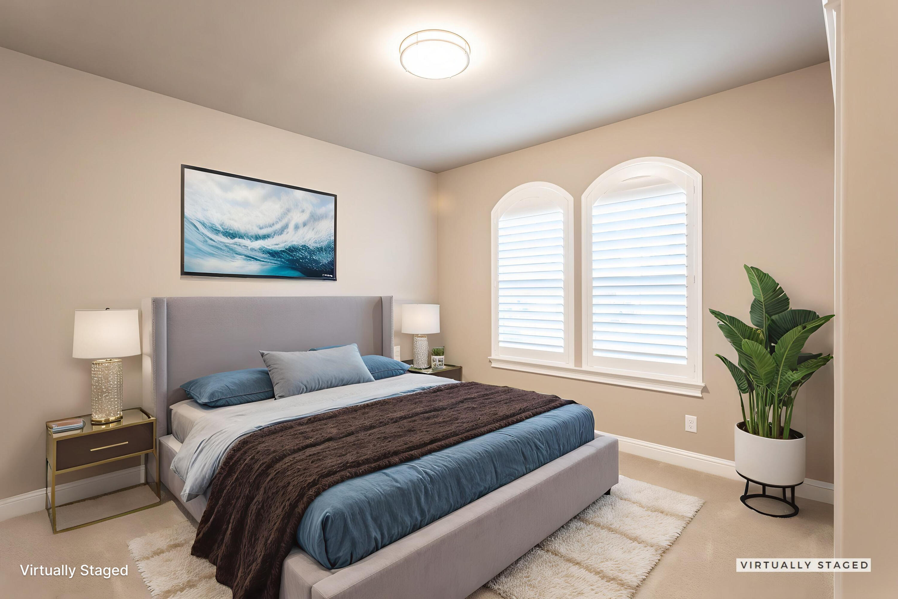 3241 Lemurian Road Redding, CA 96002 - Photo 23 of 34 a bedroom with a bed and a painting on the wall