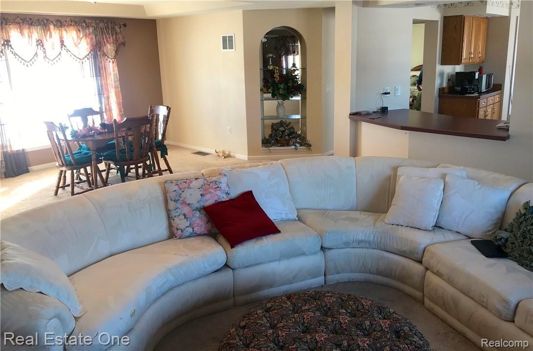 Dining area with large front window