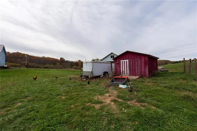 a view of a house with a backyard