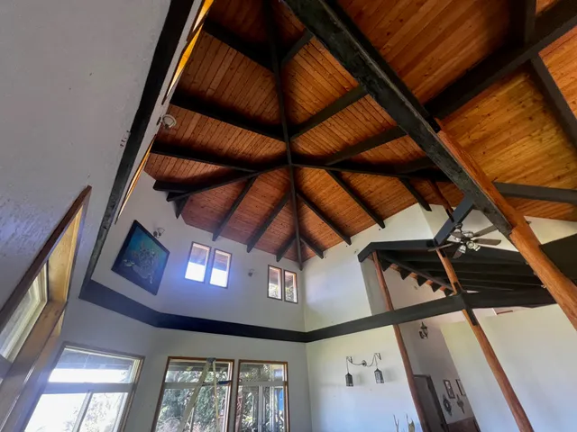 a view of staircase with window