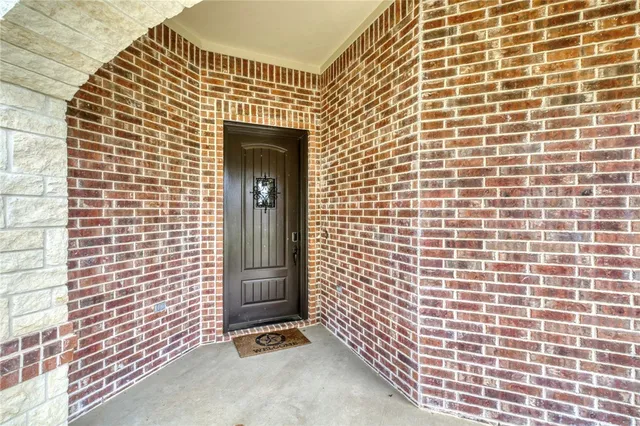 a view of wooden door