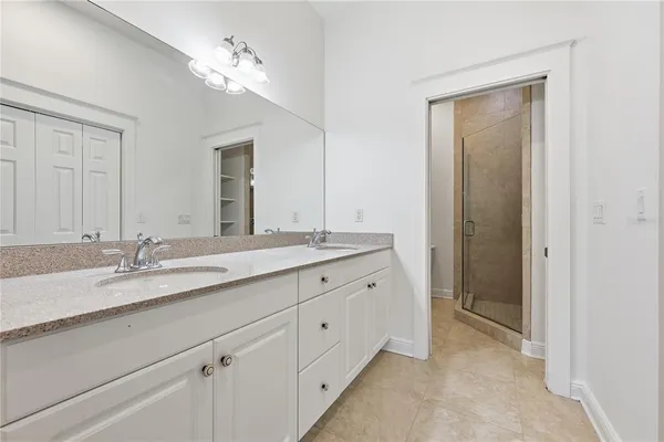 a bathroom with a shower