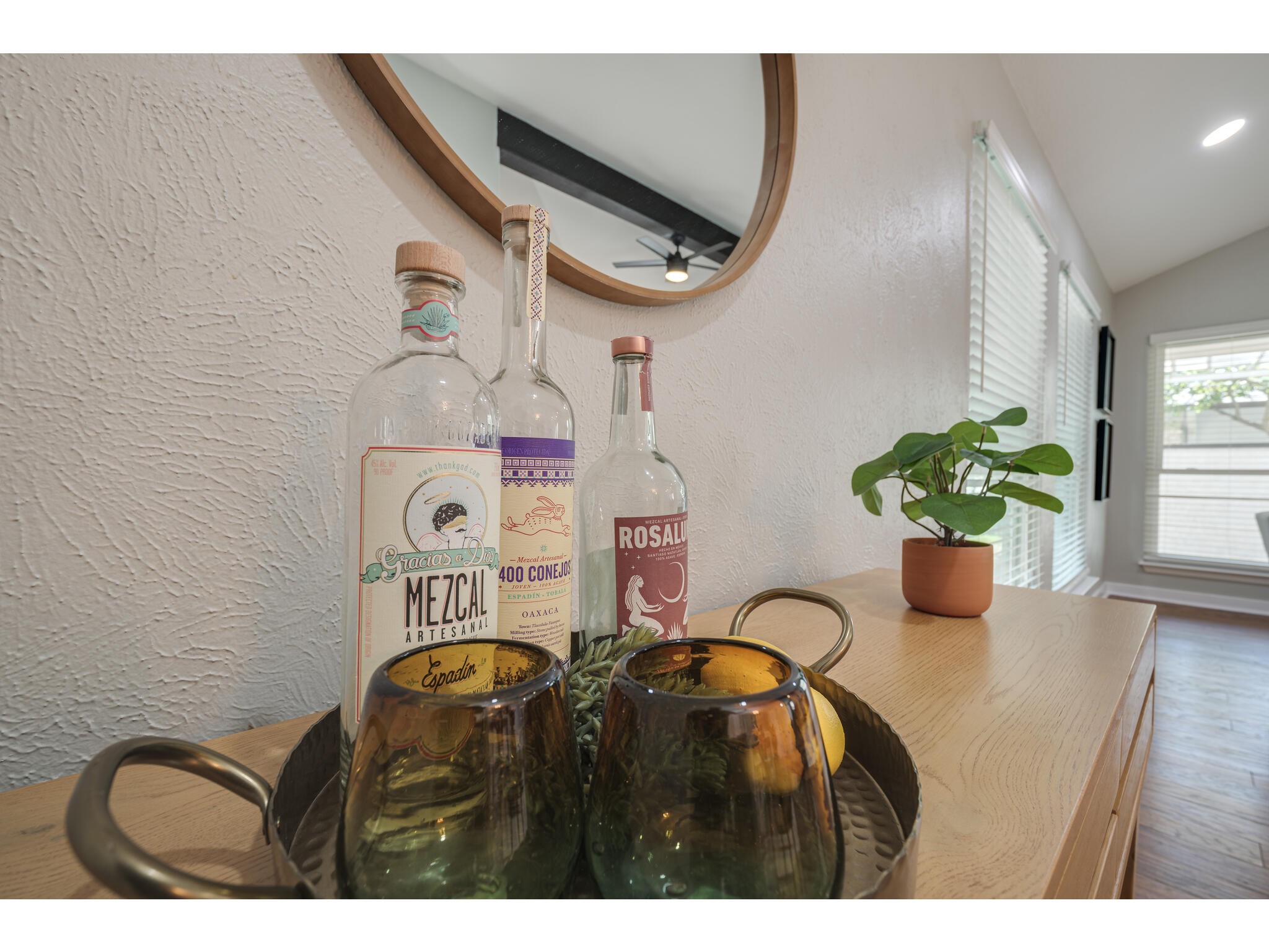 3203 Foster Lane Austin, TX 78757 - Photo 10 of 37 a picture of a wall with a potted plant and a dresser