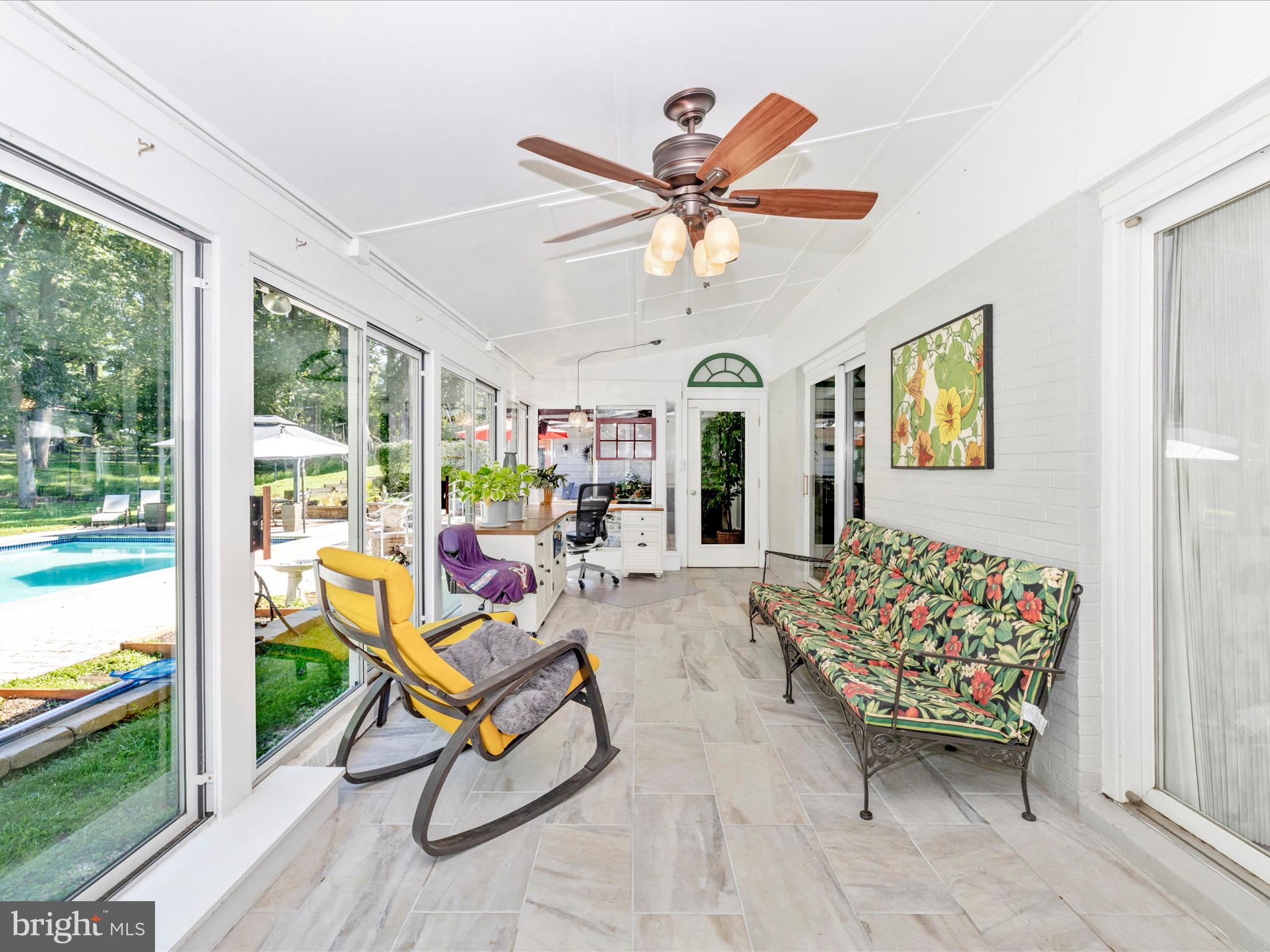 8207 Marcie Drive Baltimore, MD 21208 - Photo 17 of 67 a living room with patio furniture and a floor to ceiling window