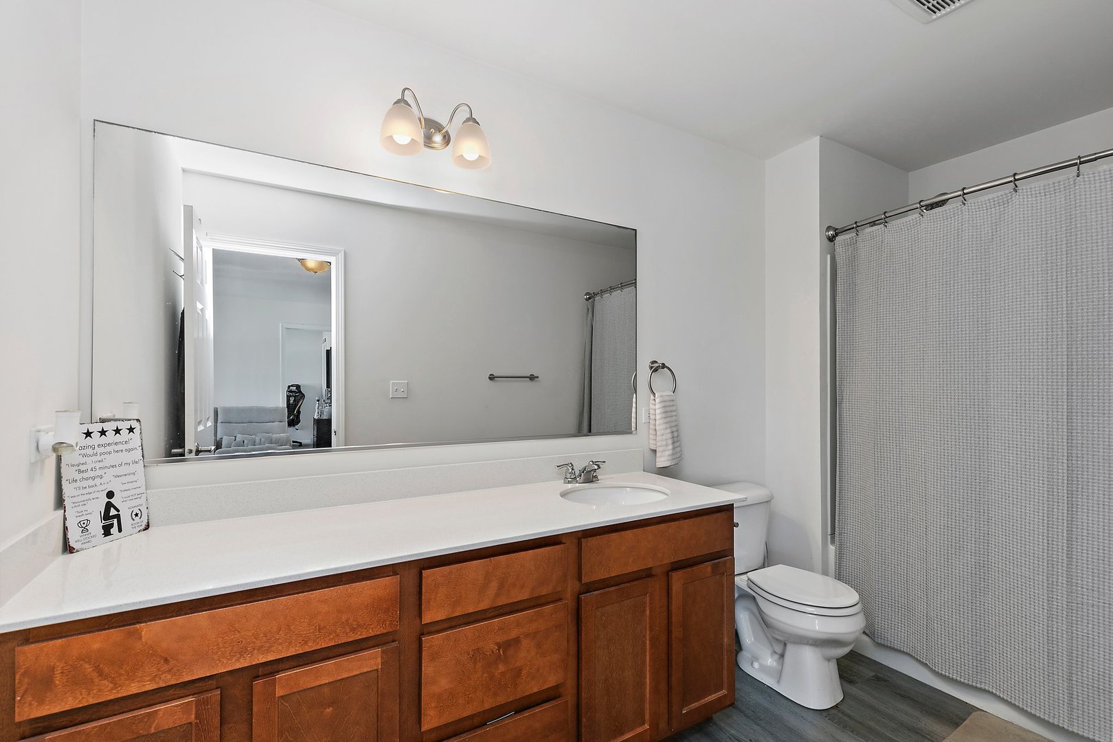 335 Snowdrop Lane Elgin, IL 60124 - Photo 23 of 25 a bathroom with a sink a toilet and a large mirror
