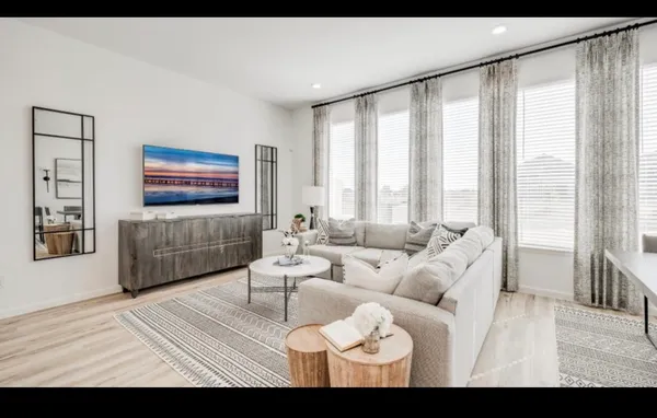 a view of a backyard with a small cabin