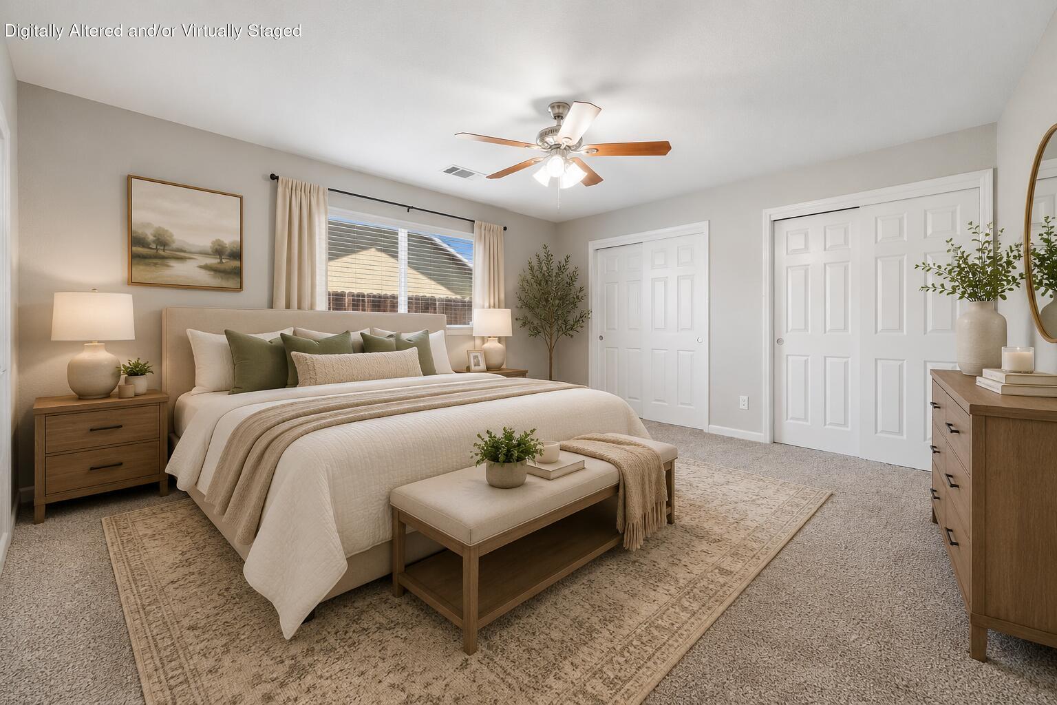 481 Katelyn Court Exeter, CA 93221 - Photo 27 of 37 a bedroom with a bed and a chandelier