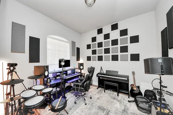 a view of a workspace with furniture