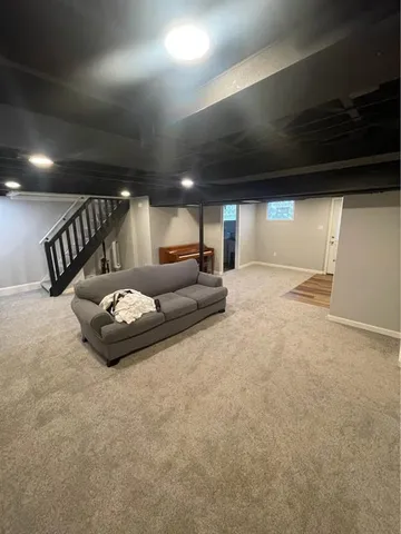 a living room with furniture