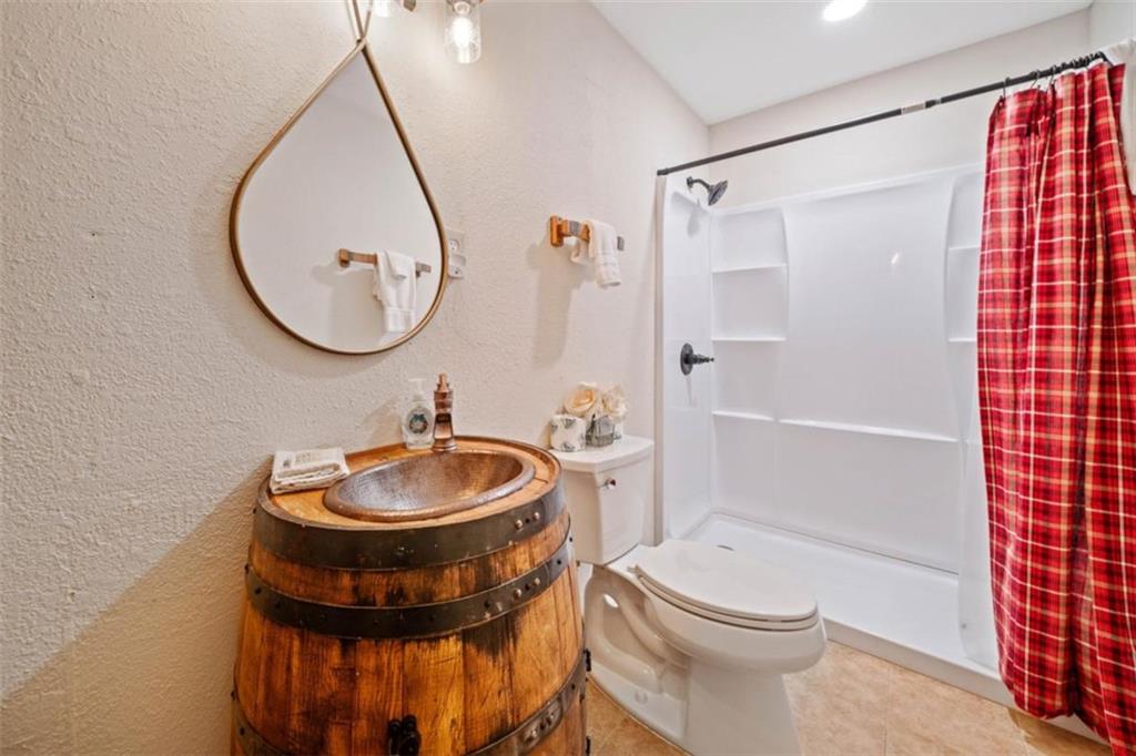 82 Emelia Road Morganton, GA 30560 - Photo 36 of 45 a bathroom with a toilet a sink and a mirror