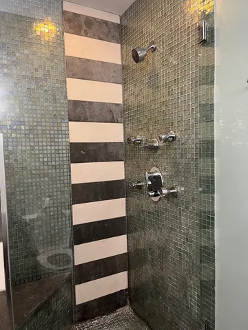 a bathroom with a shower