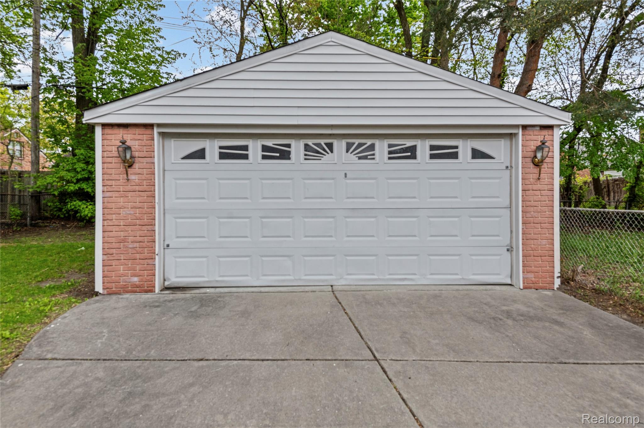 View of detached garage