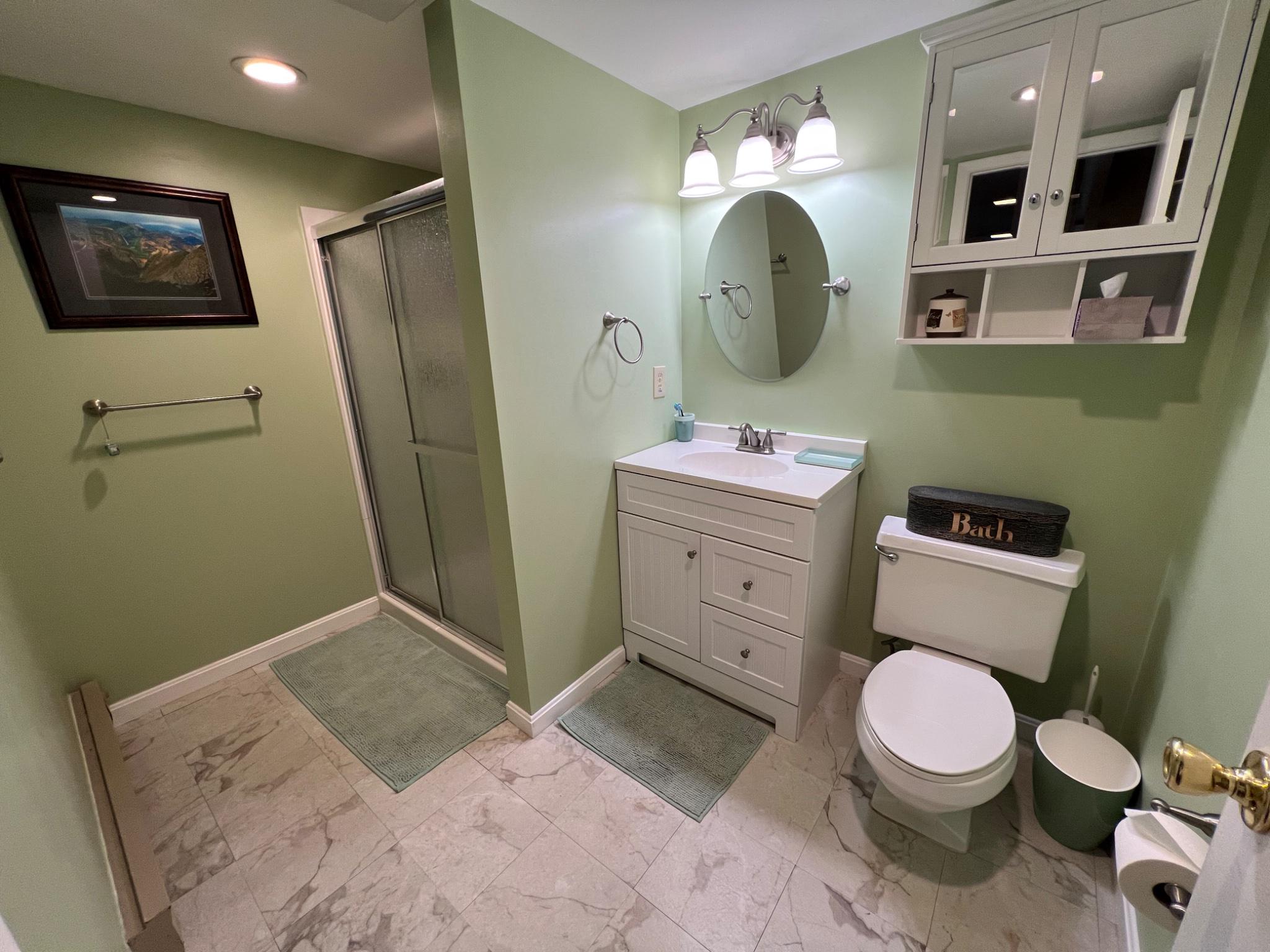 8531 Solomons Island Road North Owings, MD 20736 - Photo 10 of 12 a bathroom with a toilet sink vanity and mirror