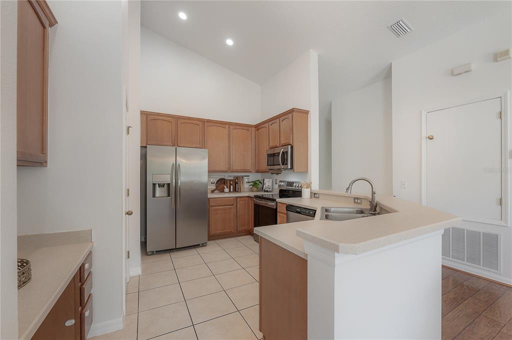 27834 Pleasure Ride Loop Wesley Chapel, FL 33544 - Photo 7 of 25 a kitchen with stainless steel appliances a refrigerator sink and stove