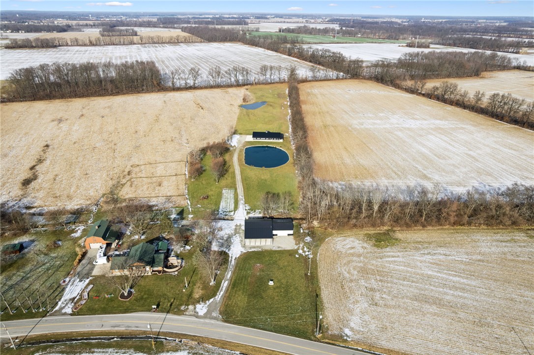 1602 Westboro Road Blanchester, OH 45107 - Photo 50 of 81 This expansive aerial view showcases a unique rural property with ample land and scenic ponds.