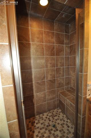 36825 East Jones Road Yoder, CO 80864 - Photo 20 of 35 Master bath shower with light above and a shower seat.