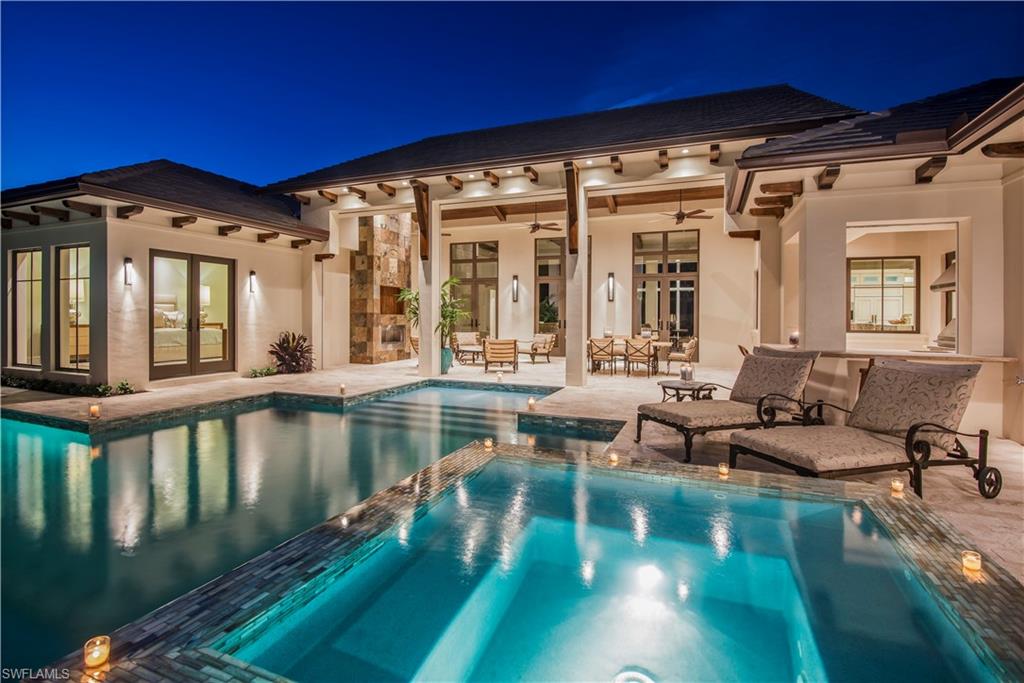 600 Anchor Rode Drive Naples, FL 34103 - Photo 25 of 29 Dusk Pool Scene with Integrated LED Lighting