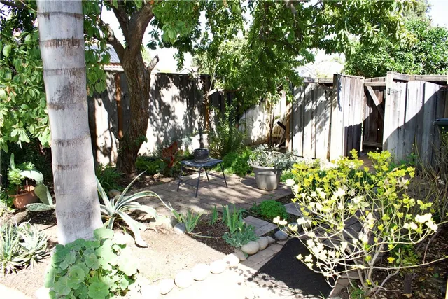 a view of yard with a tree