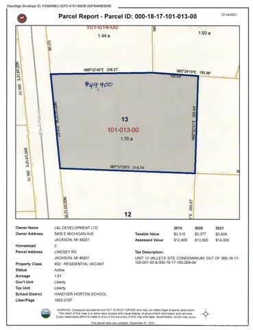 $49,900 | 0 Lindsey Road, Unit 13, Jackson, MI 49201